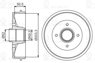 Тормозной барабан BOSCH 0986477196