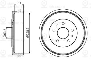 Тормозной барабан BOSCH 0986477219