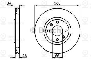 Тормозной диск передний BOSCH 0986478979