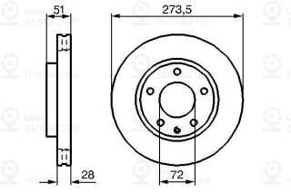 Тормозной диск BOSCH 0986479016