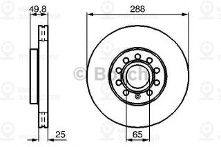 Тормозной диск передний BOSCH 0986479088