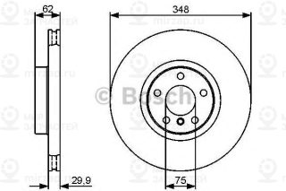 Диск тормозной вентилируемый BOSCH 0986479436