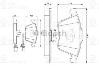 Тормозные колодки BOSCH 0986494104