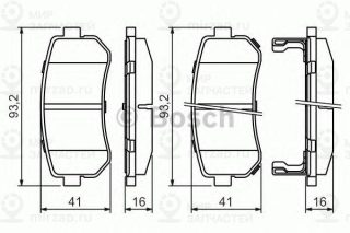 Комплект тормозных колодок (дисковый тормоз) BOSCH 0986494140
