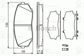 Комплект тормозных колодок (дисковый тормоз) BOSCH 0986494375
