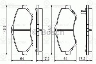 Комплект тормозных колодок (дисковый тормоз) BOSCH 0986494493
