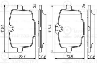 К-Т Дисков. Тормоз. Колодок BOSCH 0986494759
