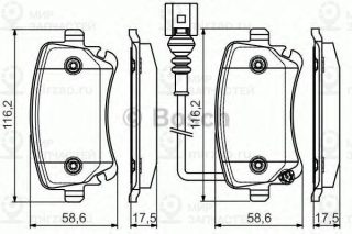 Колодки Торм.зад./Дат. BOSCH 0986495094