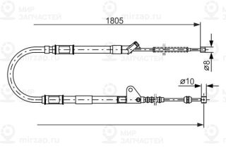 Трос стояночного тормоза BOSCH 1987477546