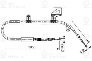 Трос стояночного тормоза BOSCH 1987477604