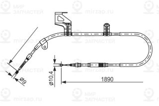 Трос стояночного тормоза BOSCH 1987477803