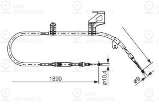 Трос стояночного тормоза BOSCH 1987477804
