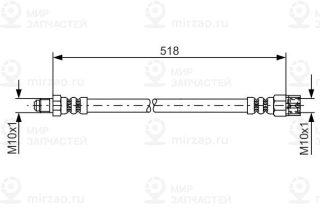 Тормозной шланг BOSCH 1987481007