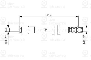 Тормозной шланг BOSCH 1987481021