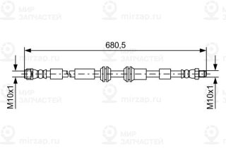 Тормозной шланг BOSCH 1987481734