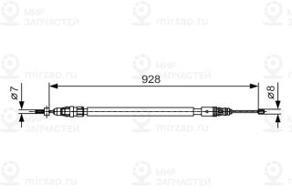 Трос стояночного тормоза BOSCH 1987482000