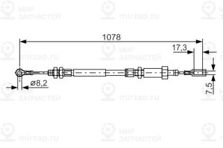 Трос стояночного тормоза BOSCH 1987482002