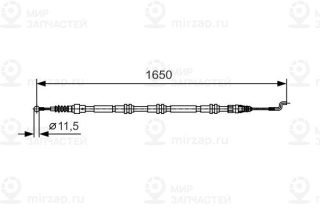 Трос стояночного тормоза BOSCH 1987482016