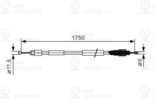 Трос стояночного тормоза BOSCH 1987482018