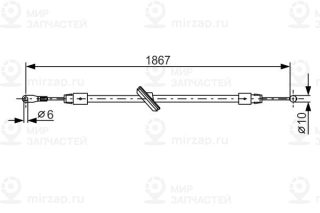 Трос стояночного тормоза BOSCH 1987482028