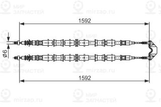 Трос стояночного тормоза BOSCH 1987482102