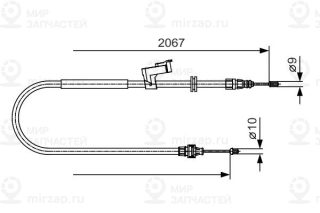 Трос стояночного тормоза BOSCH 1987482134