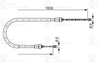 Трос стояночного тормоза BOSCH 1987482234