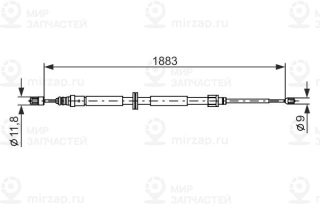 Трос стояночного тормоза BOSCH 1987482302