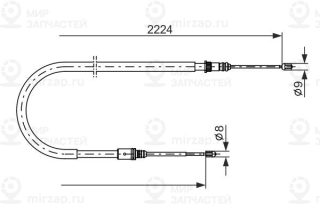 Трос стояночного тормоза BOSCH 1987482303