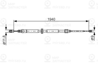 Трос стояночного тормоза BOSCH 1987482325