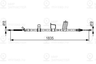 Трос стояночного тормоза BOSCH 1987482341