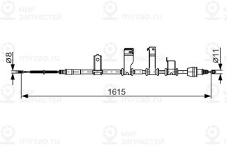 Трос стояночного тормоза BOSCH 1987482349