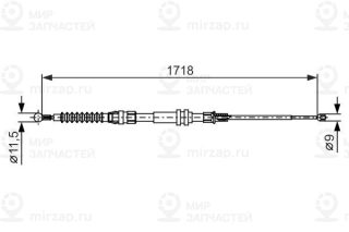 Трос стояночного тормоза BOSCH 1987482378