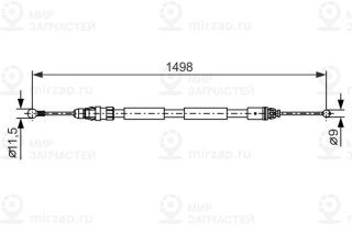 Трос стояночного тормоза BOSCH 1987482387