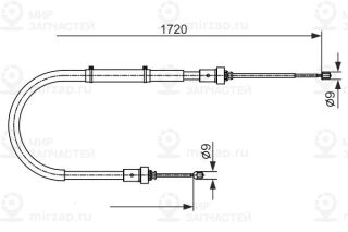 Трос стояночного тормоза BOSCH 1987482411