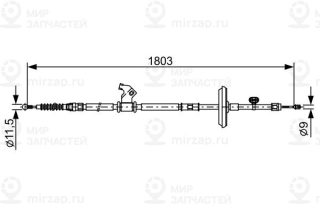 Трос стояночного тормоза BOSCH 1987482508