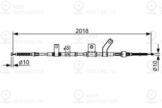 Трос стояночного тормоза BOSCH 1987482516