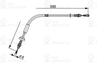 Трос стояночного тормоза BOSCH 1987482543