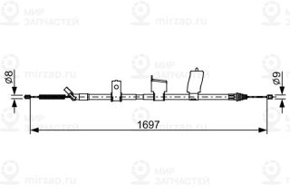 Трос стояночного тормоза BOSCH 1987482627