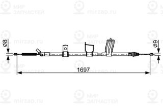 Трос стояночного тормоза BOSCH 1987482628