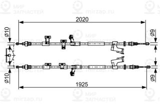 Трос стояночного тормоза BOSCH 1987482709