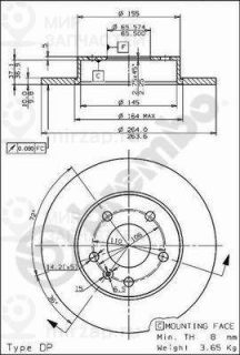Тормозной диск BREMBO 08762775