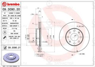 Запчасть BREMBO 09309020