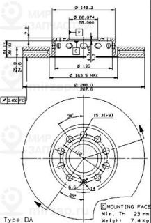 Запчасть BREMBO 09574521