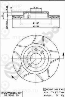 Запчасть BREMBO 09580276