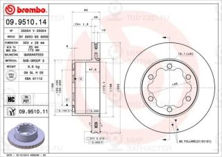 Запчасть BREMBO 09951014