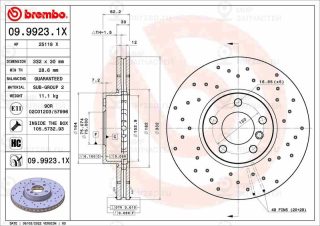 Тормозной диск BREMBO 0999231X