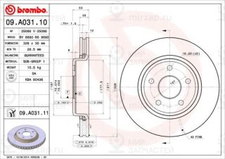 Запчасть BREMBO 09A03110