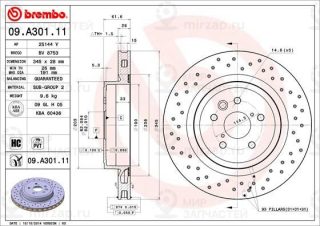 Запчасть BREMBO 09A30111