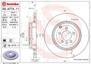 Тормозной диск BREMBO 09A77411